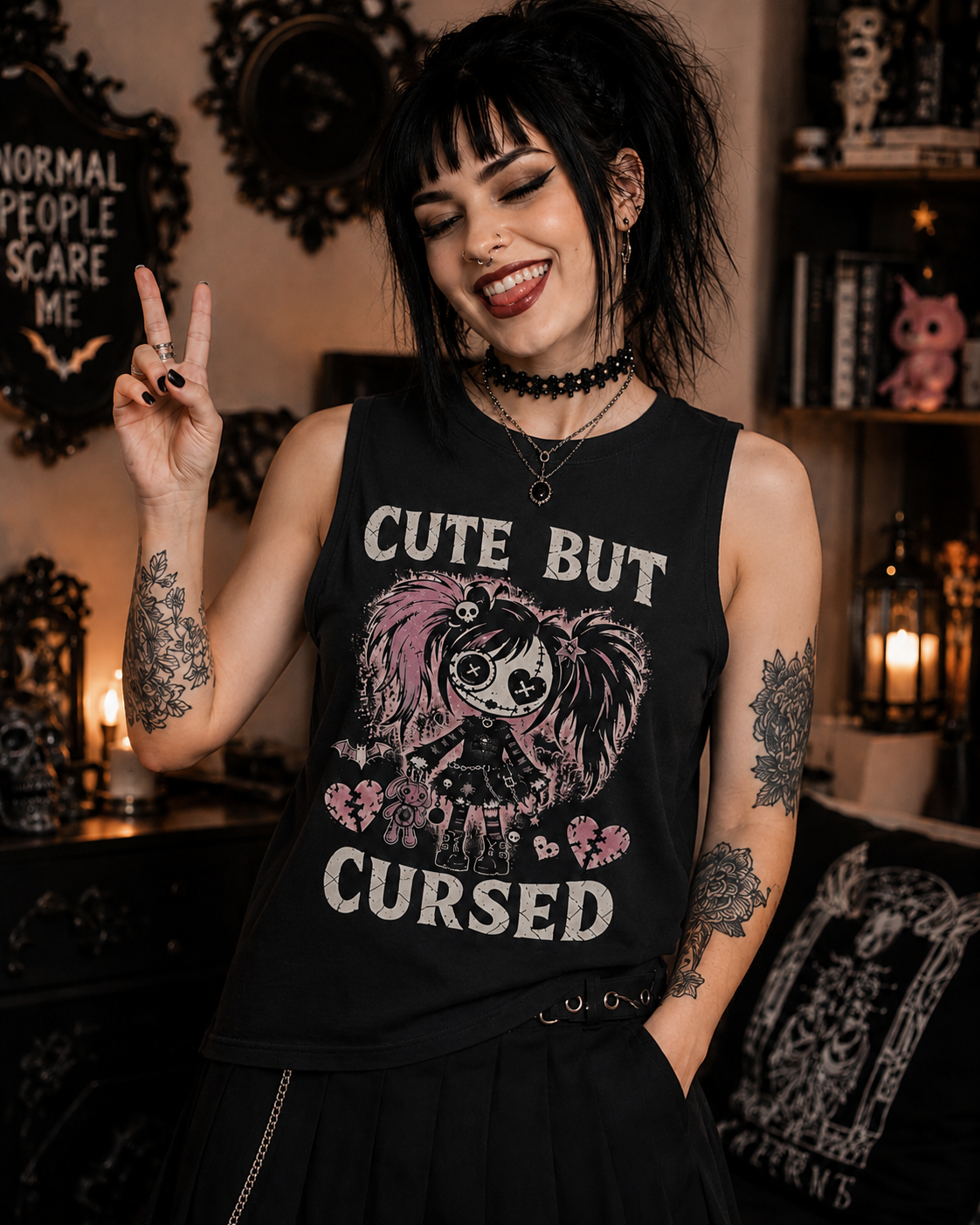 Cute but Cursed Sleeveless Vest