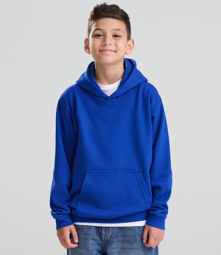 child wearing a dark blue hoodie facing the camera