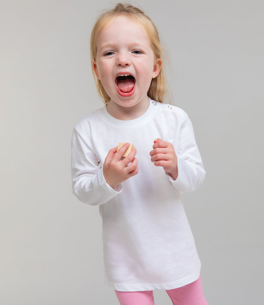 toddler wearing white t-shirt