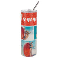 600ml printed tumbler with a straw