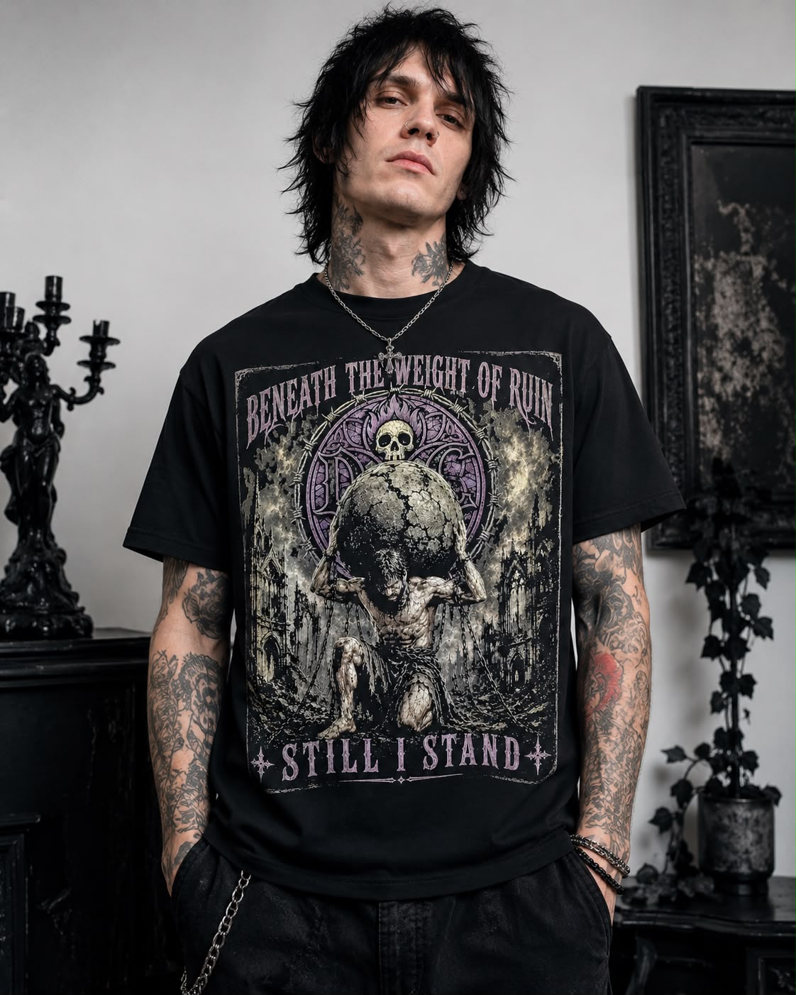 Beneath the weight of ruin t-shirt
