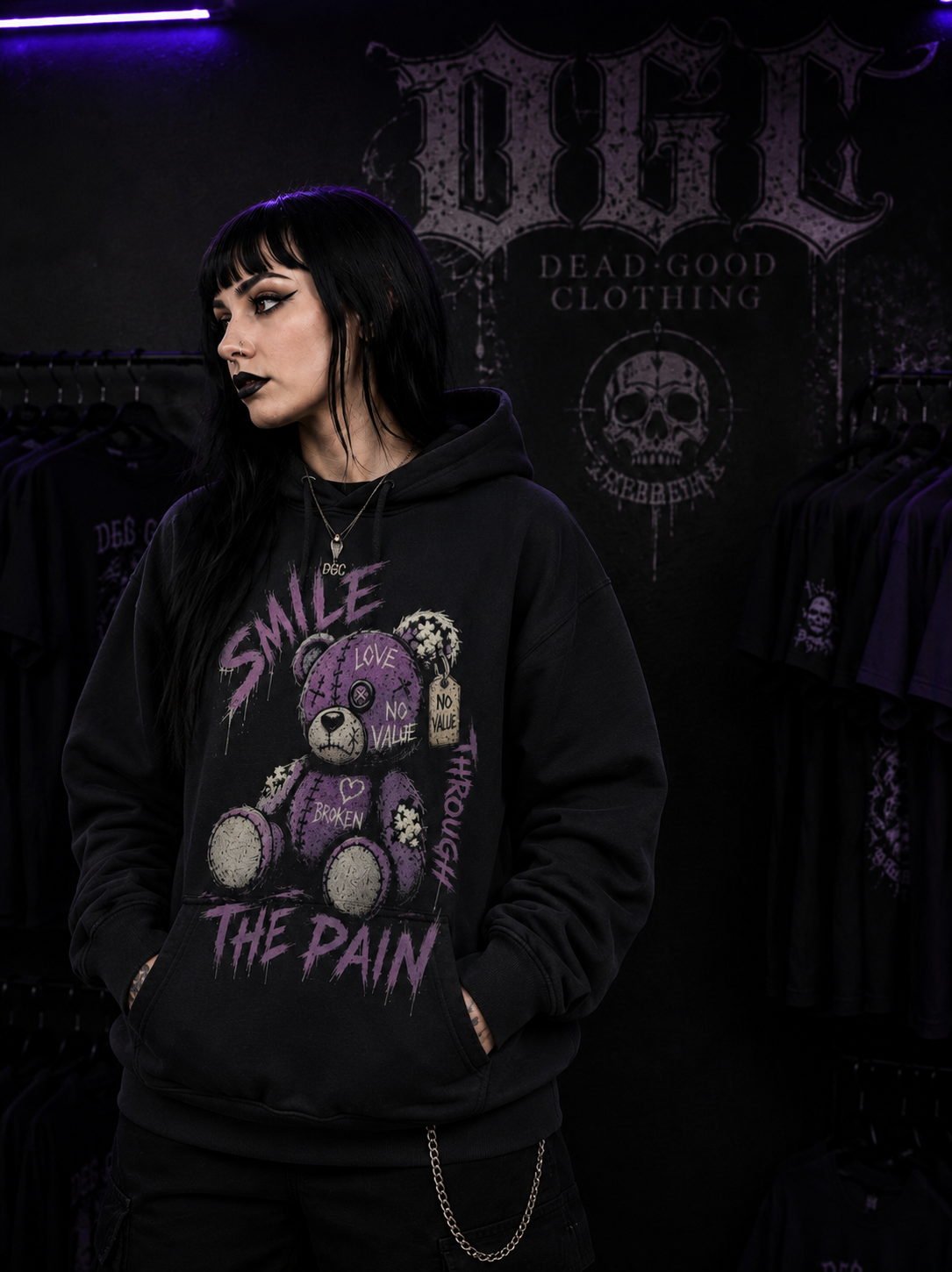 Smile Through the Pain Teddy Bear Hoodie